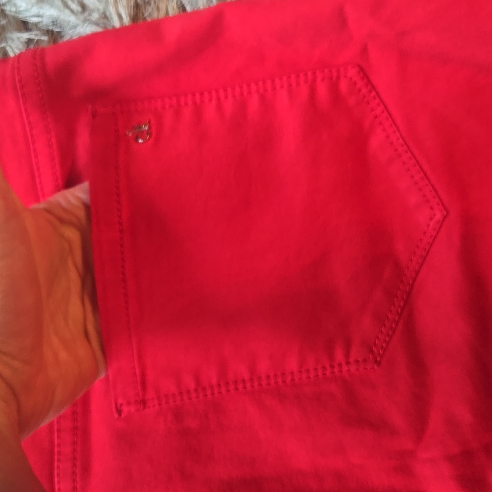 Calvin Klein Red Pants with Zipper Detail - Picture 13 of 16
